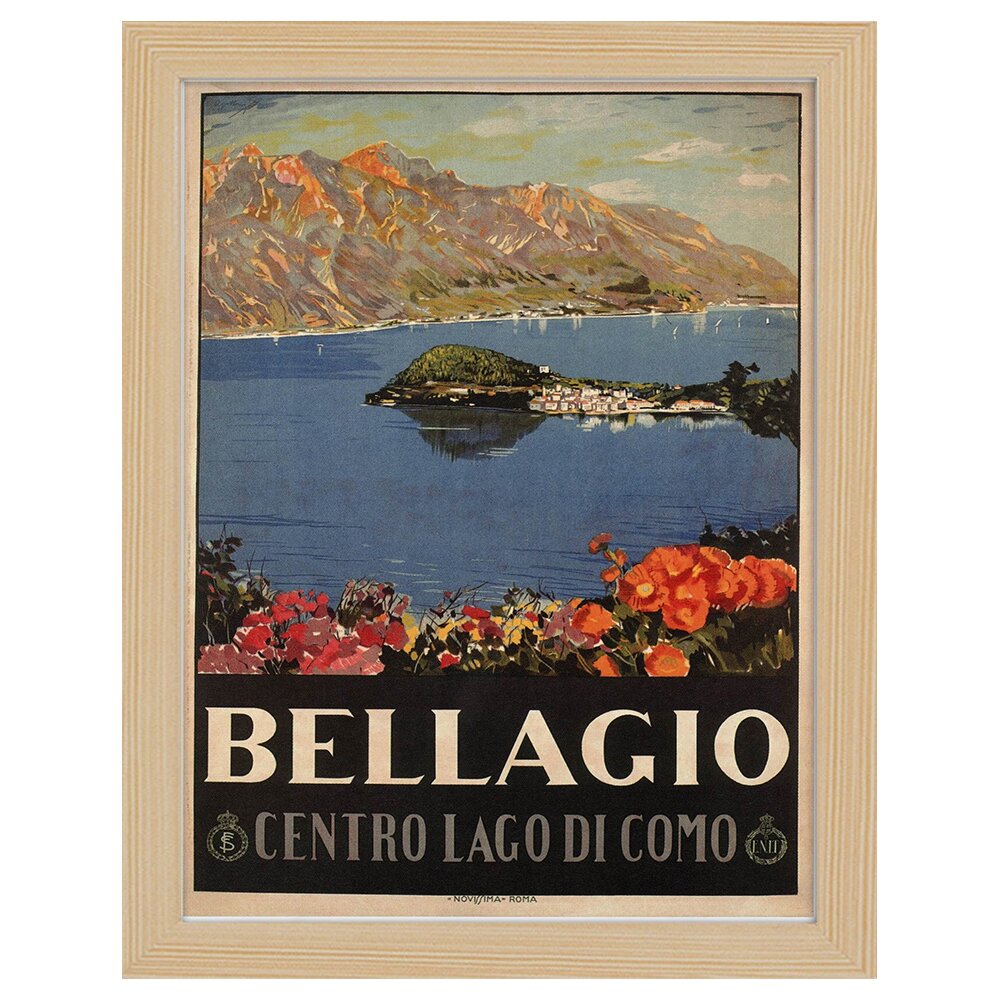 Leinwandbild Vintage Tourist Poster Bellagio