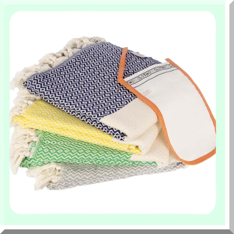 LuxWeave Quick-Dry Turkish Cotton Bath & Beach Towels - Oversized 4 Pack