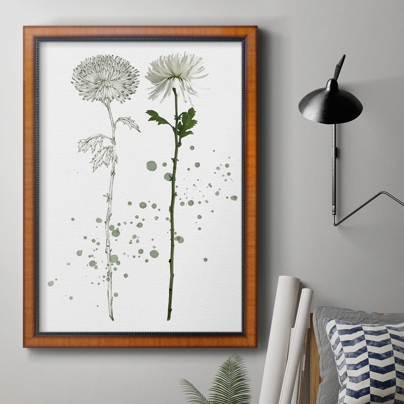 «Botany Flower IV», toile encadrée de qualité supérieure - prête à être accrochée, H 20 po x l 16 po x P 2,5 po