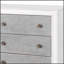 Commode Katia au fini rustique gris et blanc vieilli avec tiroirs pleine extension et fabrication durable