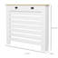 HOMCOM Radiator Cover with Drawer, MDF, White, Medium H:95.5/W:111/D:19 cm