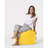 Modern Yellow Garden Pouffe, 17.7 x 17.7 x 17.7 Inches | 100% Waterproof Polyester, 100% Original Bead Styrofoam Filling | Maximum Weight Capacity: 440 lbs, Hidden Zipper System | Perfect for Outdoor Entertainment & Relaxation-254448364