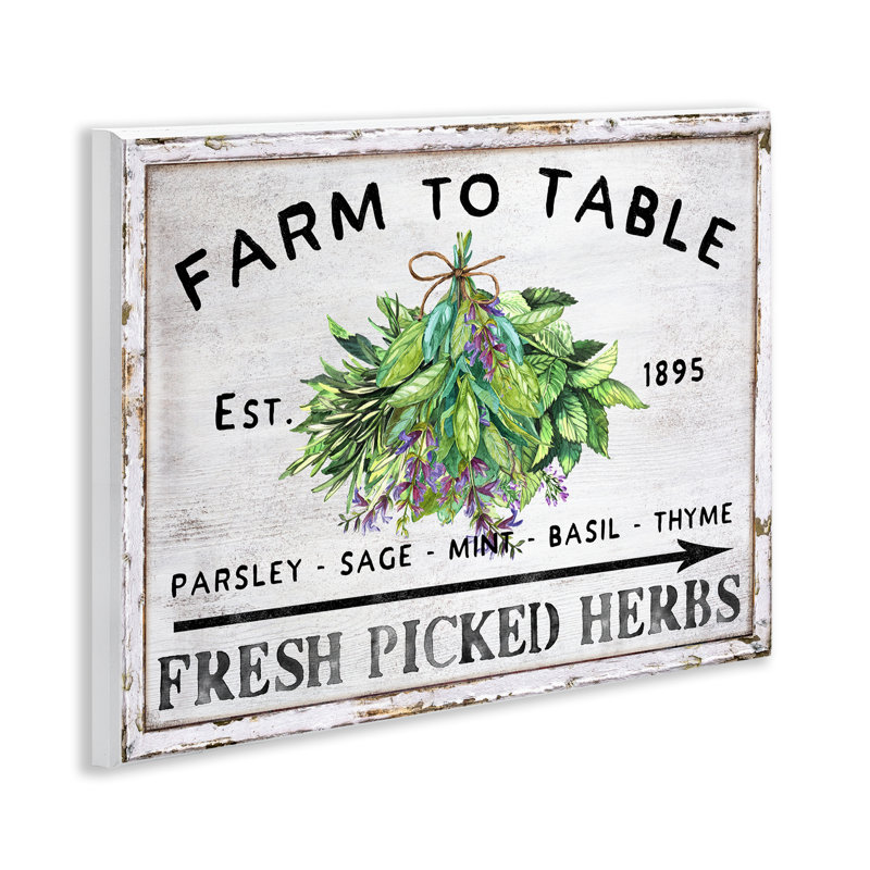  "Vintage Farm Herbs", art mural sur bois par Creatif Belle