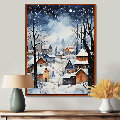 Harmony of Winter Village IV - Décoration murale paysage d'hiver