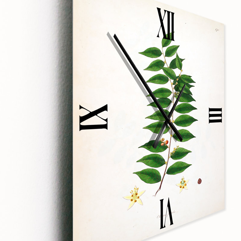 Vintage London Plants VI - Horloge murale campagnarde, Médium
