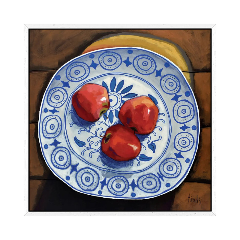 Apples In A Bowl by David Hinds - Gallery-Wrapped Canvas Giclée on Canvas, White Floater Frame, 66.04 cm H x 66.04 cm W