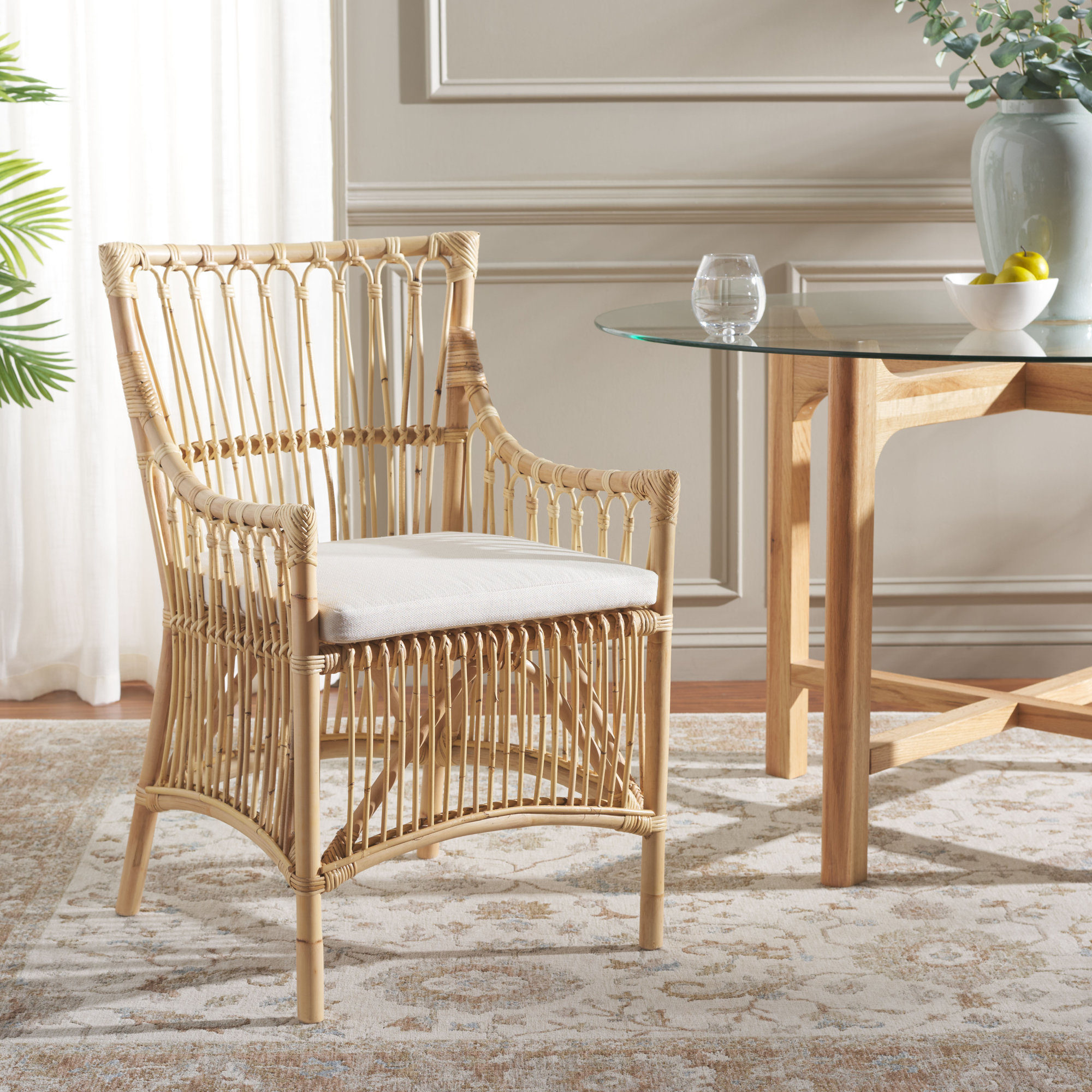 Bree Dining Chair with Cushion, Natural