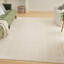 Tapis géométrique en polyester / ivoire tissé à la machine Avishek-1218939644