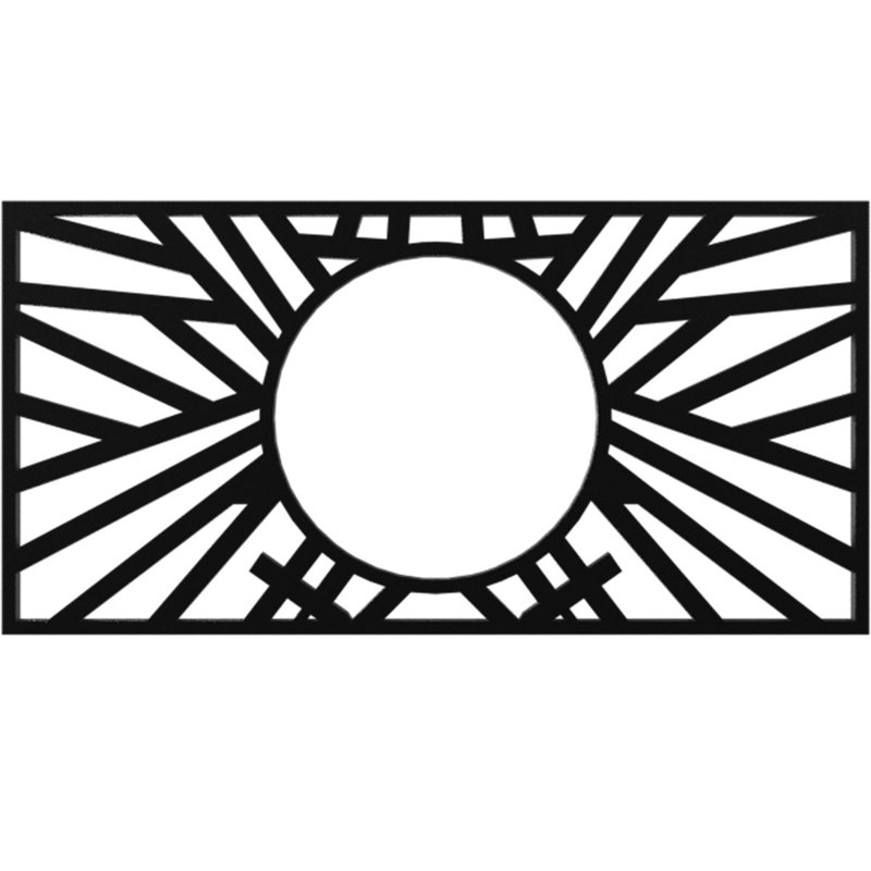 H 16 po x l 8 po x P 5 7/8 po x P 1/2 po médaillon de plafond en PVC de qualité architecturale, noir, Noir