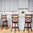 30" Swivel Bar Stool In Cherry, Beige Fabric - Add A Modern And Stylish Flair To Your Area Enhance Home Decor-1653834410-1653834411
