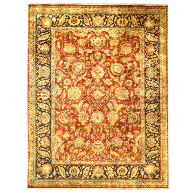 High-Quality Hand-Knotted Red And Black Area Rug