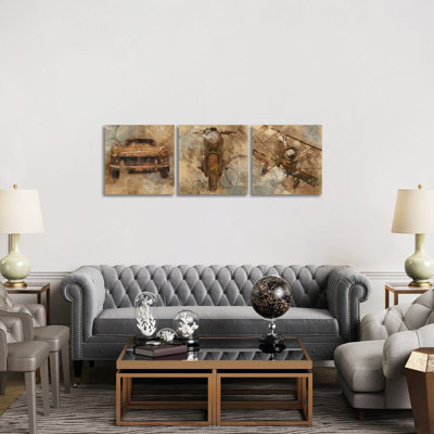Live to Ride Triptych - ensemble d'art mural sur toile - toile tendue (ensemble de 3)