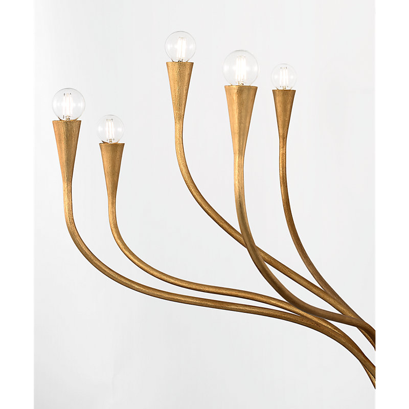 Julie Neill Chandelier, Antique Gold Leaf, 12 Lights