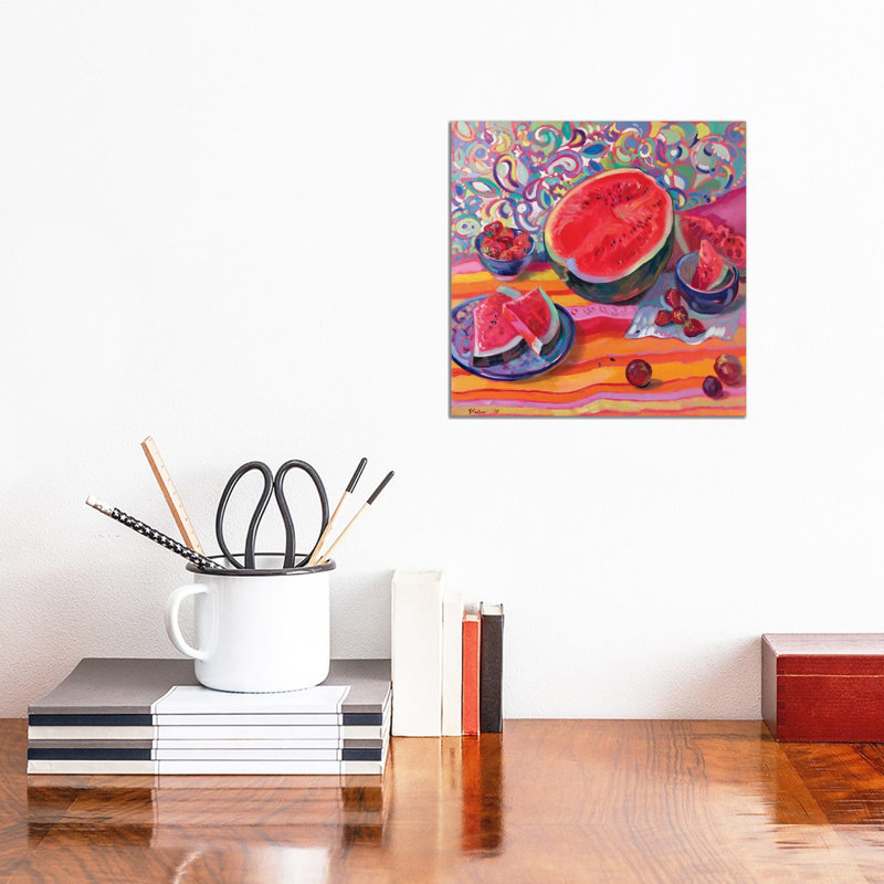 Still Life with Watermelon 1 Piece Wrapped Canvas Painting, 30.48 cm H x 30.48 cm W