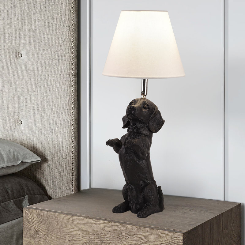 Dachshund Resin Table Lamp, Black