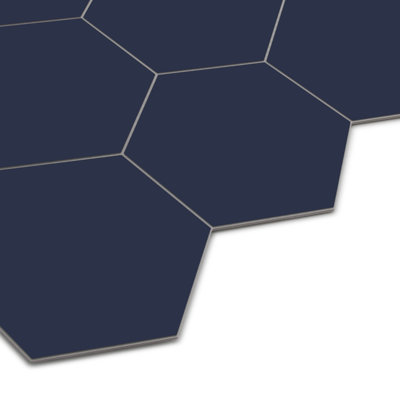 Carreau de mosaïque composite à peler et à coller hexagonal en pierre bleu marine l 10,1 po x L 11,6 po
