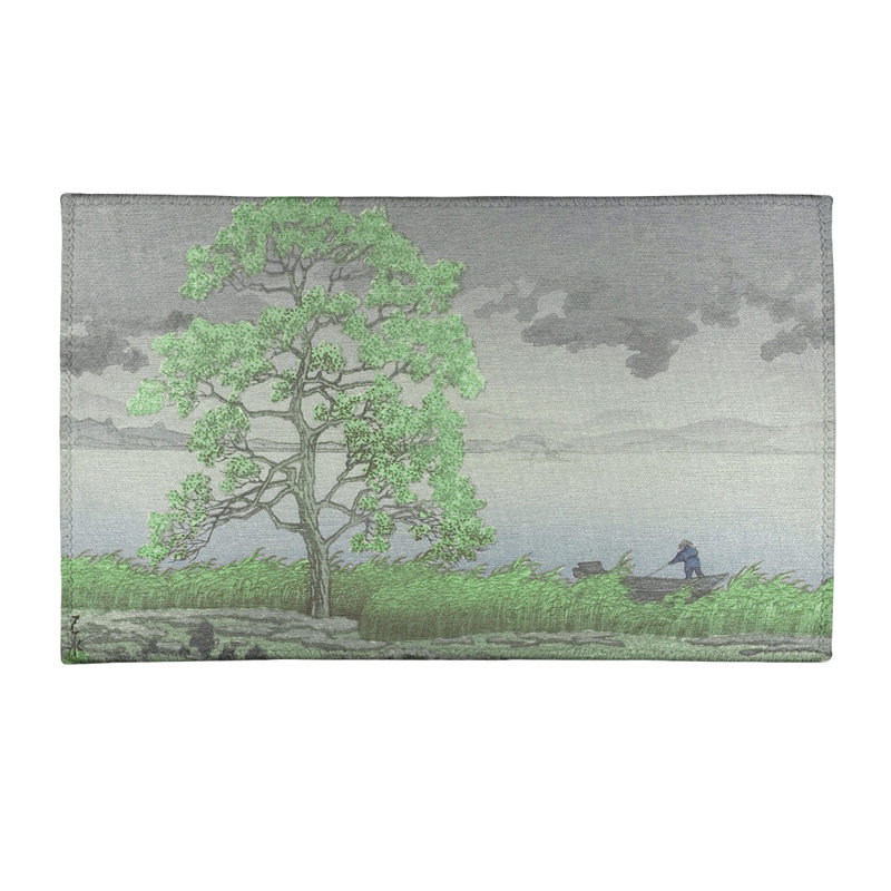 Tapis de pluie sur fond vert/gris shore, Rectangle 2 pi x 3 pi