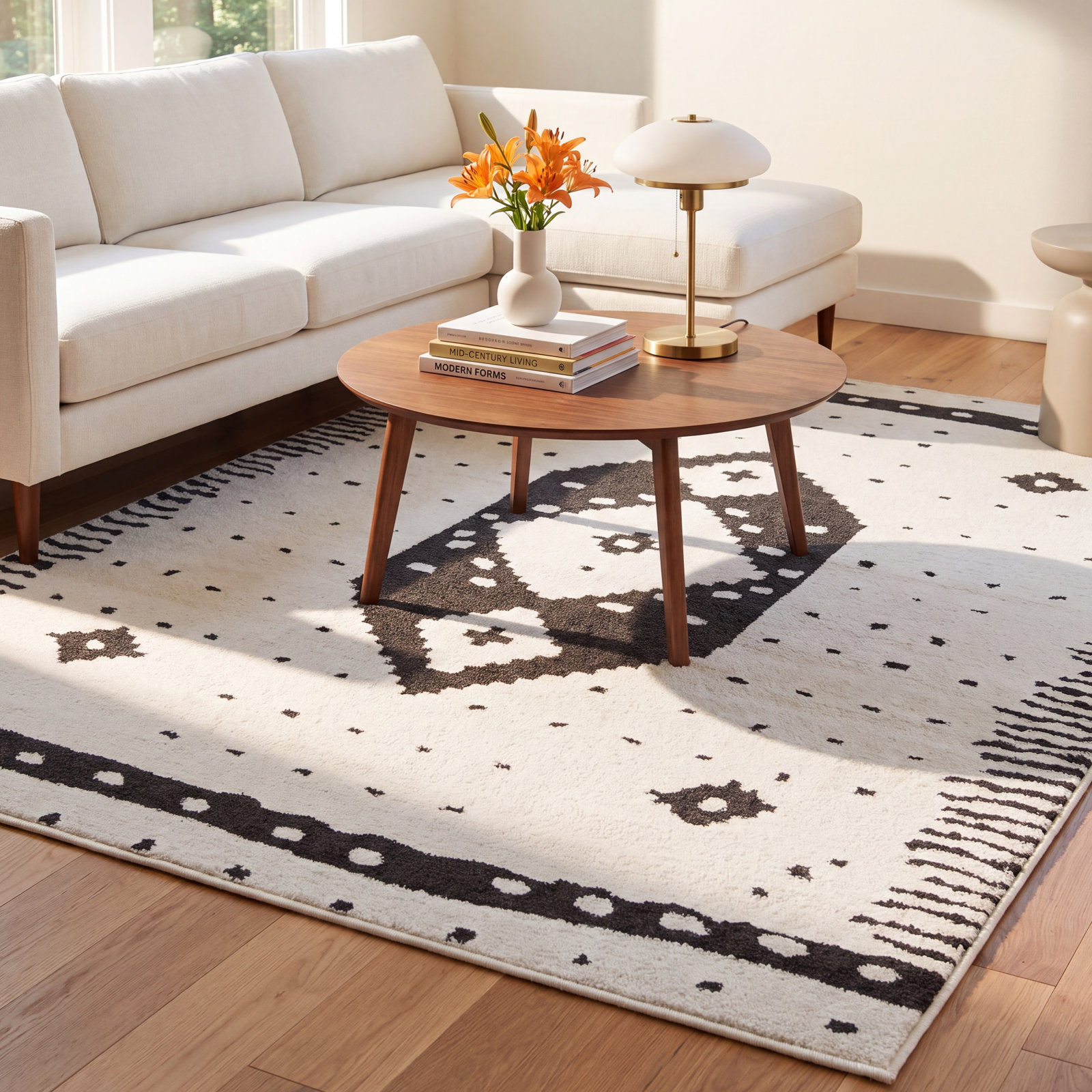 Metro Ivory Black Geometric Rug, Rectangle 8'6" x 11'6"