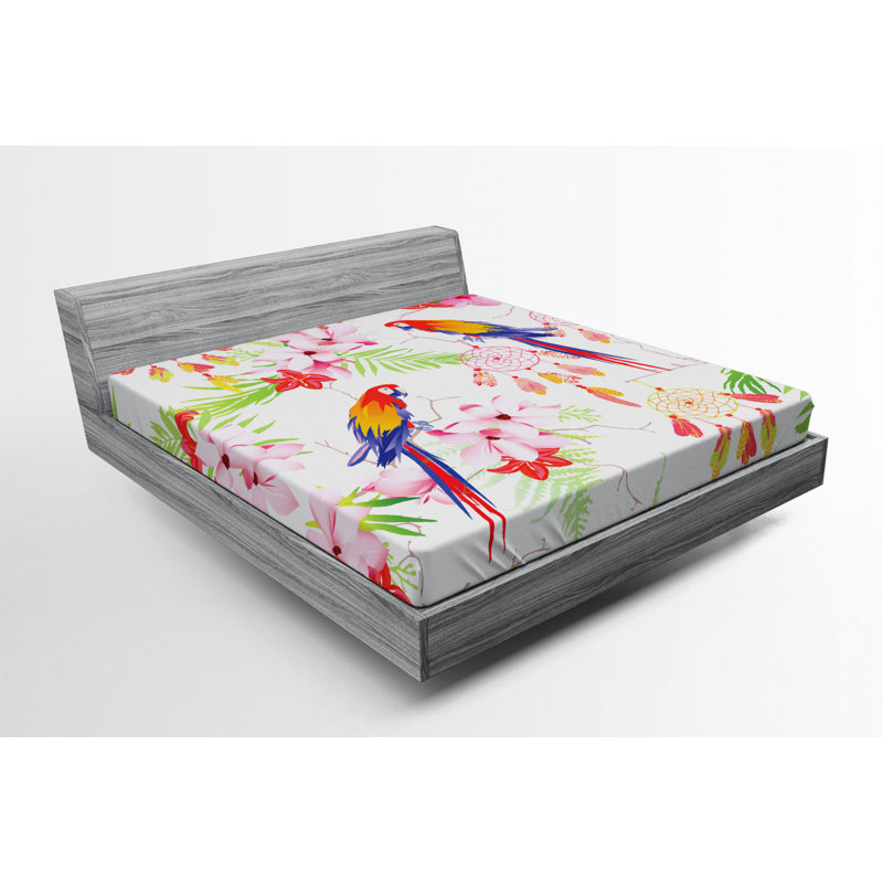 Microfiber Floral Fitted Sheet, Full Fitted Sheet