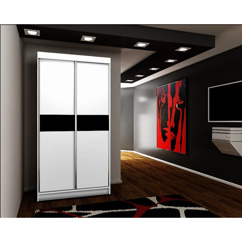 Bryker Solid + Manufactured Wood Wardrobe, White/Black