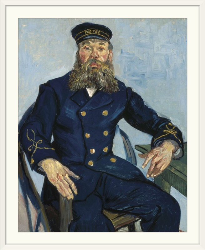 « postal joseph roulin' » par vincent van gogh, reproduction d’art, Cadre blanc, H 23 po x l 20 po x P 1 po