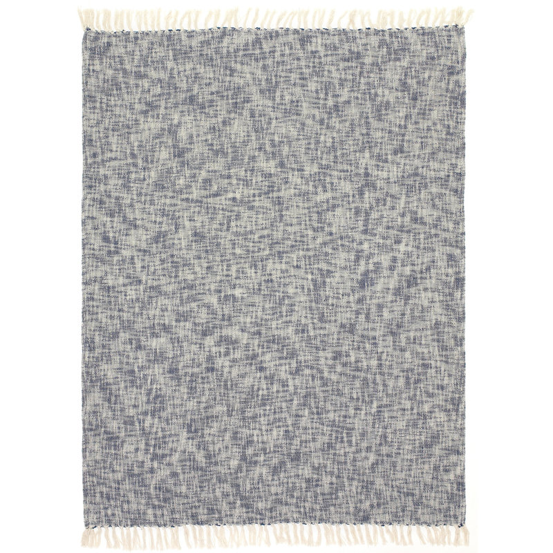 Organic Blue Cotton Reversible Throw Blanket 60" x 50"