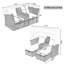 Chaise longue d'extérieur en osier pour patio avec auvent et porte-gobelets-307063227