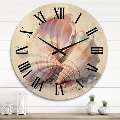 Horloge murale en bois aquarelle