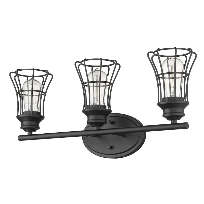 Éclairage pour meuble-lavabo 3 lumières Painesville, Noir mat