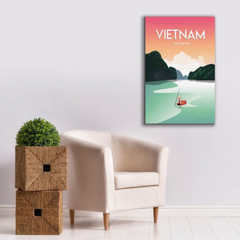 Toile épique Graffiti «Vietnam Ha Long Bay» par Omar Escalante, 26 po x 40 po