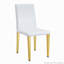 Ensemble de 4 chaises à dossier en similicuir avec pieds en métal doré-115824173