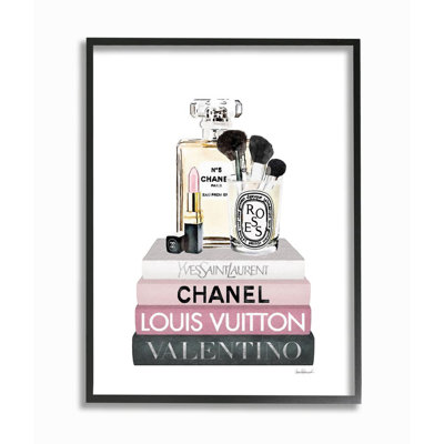Fashion Essentials above Glam Designer Books Black Framed Giclee Texturized Art by Amanda Greenwood