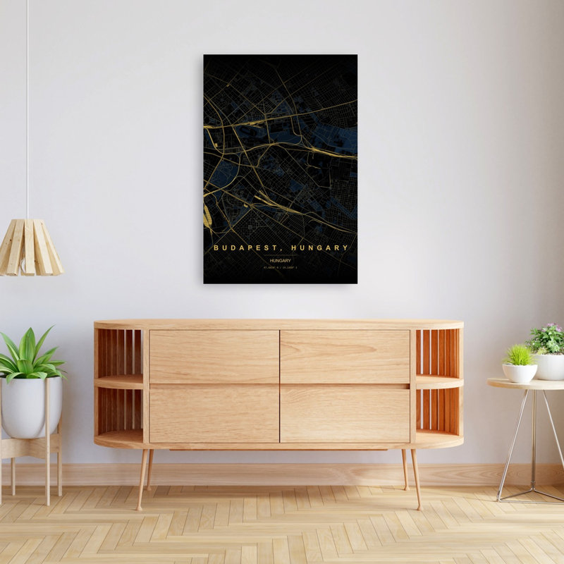 Budapest Contemporary City Wall Art Print, 48" H x 32" W