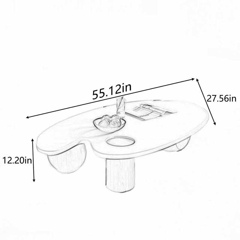 Solid wood creative simple shaped tea table, Brown
