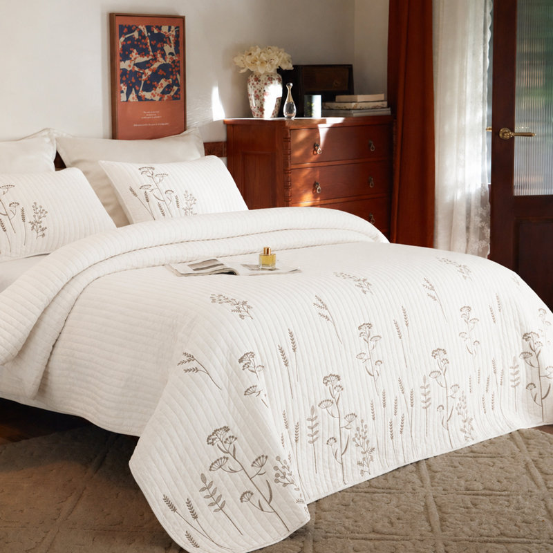 Ensemble de couvre-lit 3 pièces 100% coton, Queen Quilt + 2 Shams