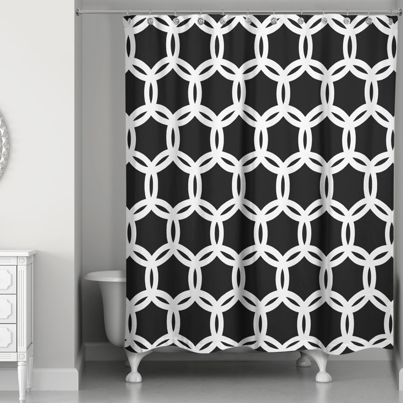 Geometric Shower Curtain, Black/White
