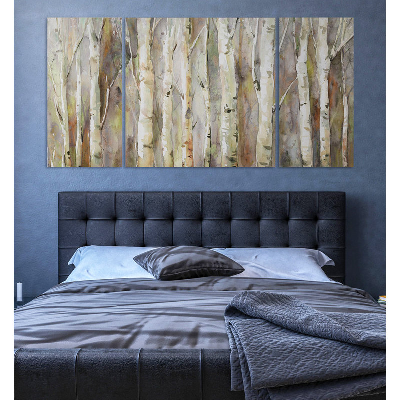" Birch Path " 3 - Pieces, 32" H x 64" W x 1.5" D