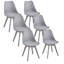Modern Minimalist Dining Chair – Kitchen Chair with Padded Seat and Plastic Legs (Set of 4)-2043993724-2043993727