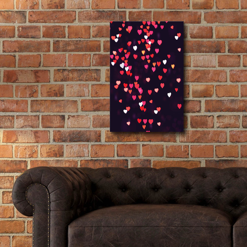  «Heartfall» par Art Licensing Studio, art mural en verre acrylique, H 24 po x l 16 po x P 0,2 po