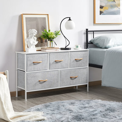 100Cm W Chest Of Drawers With 5 Fabric Drawers
