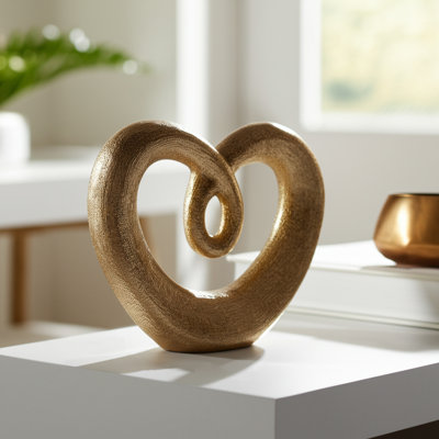 Objets décoratifs pour la décoration intérieure - Sculpture abstraite en forme de cœur pour décor de cuisine ou de table - Décorations et statues modernes pour le salon, le style de tablette ou le vestibule - 8 po
