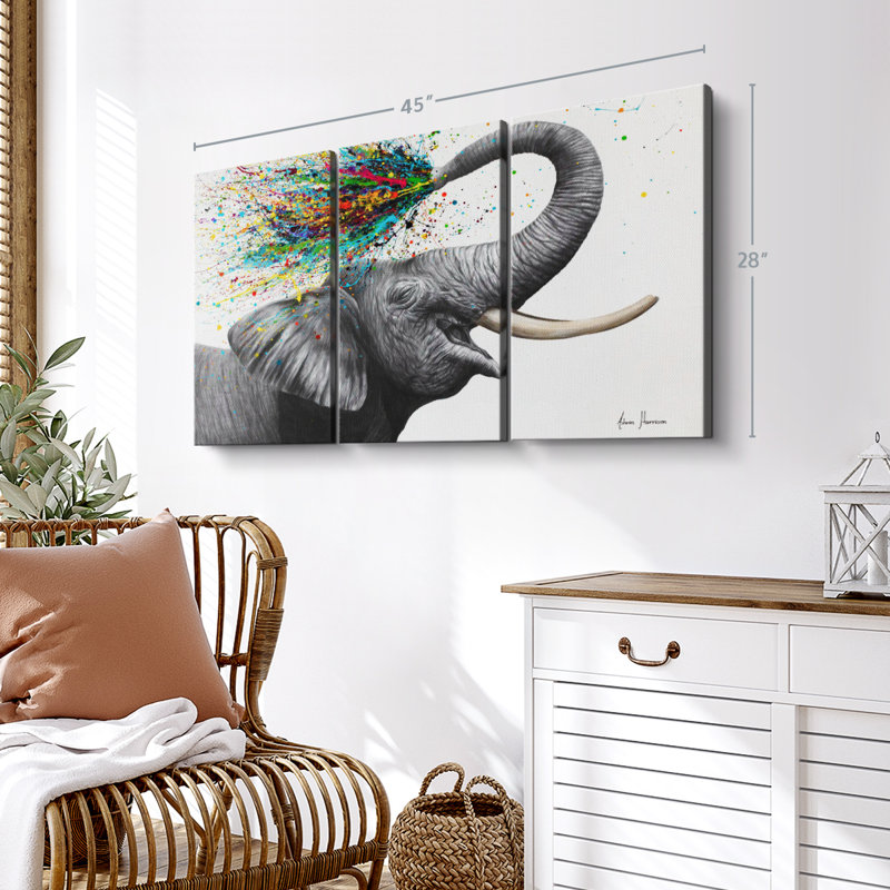 «Elephant Elation» sur toile, H 45 po x l 28 po