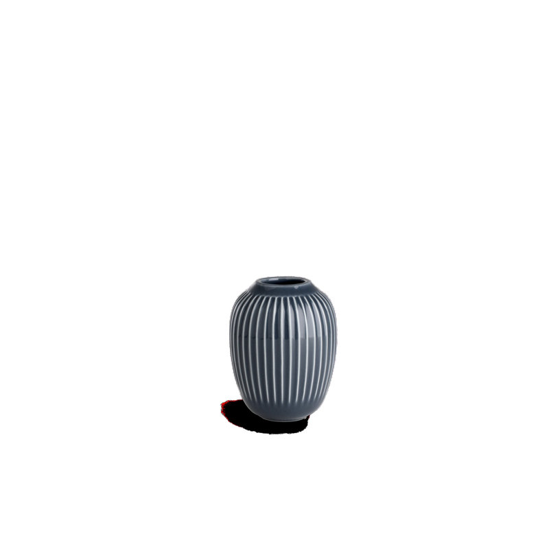 Hammershøi Handmade Table Vase, Anthracite Gray, 4.1" H x 3.3" W x 3.3" D