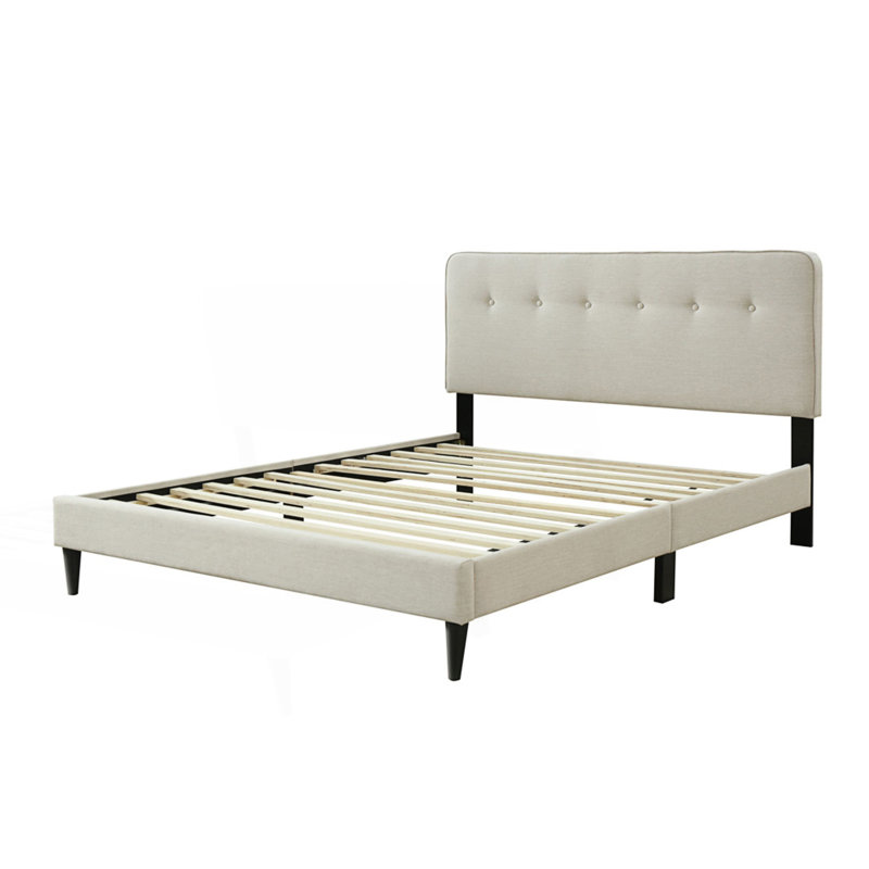 Full Size Upholstered Bed With USB Charging