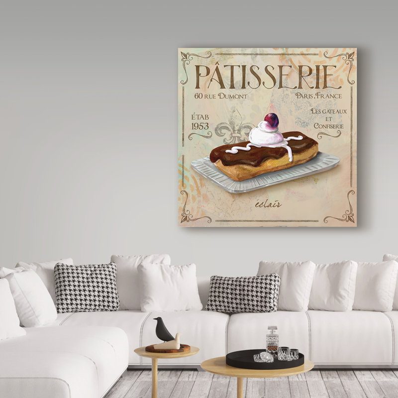 « eclairs », affiche rétro sur toile tendue, H 14 po x l 14 po x P 2 po