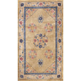 Small Size Light Color Antique Oriental Silk Chinese Scatter Rug