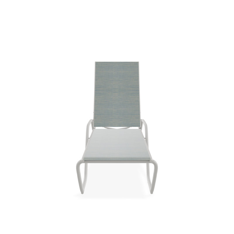 Outdoor Rust-Resistant Metal Chaise Lounge, Textured Snow, Baja