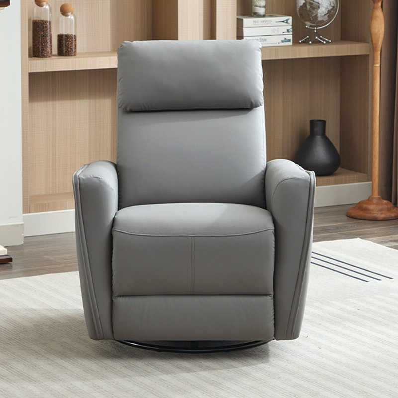 Multi-Functional Living Room Ergonomic Recliner, Gray Faux Leather