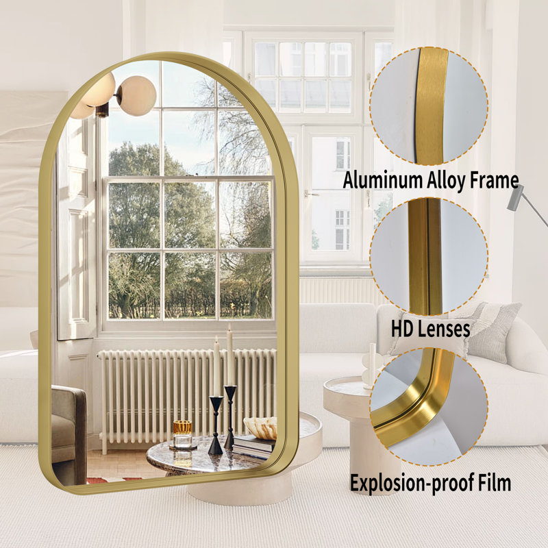 Miroir de salle de bain Mordern-Design, Doré, 38 po x 26 po