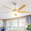 Ventilateur de plafond moderne 52 po à 5 pales en nickel sable avec lumière DEL et télécommande